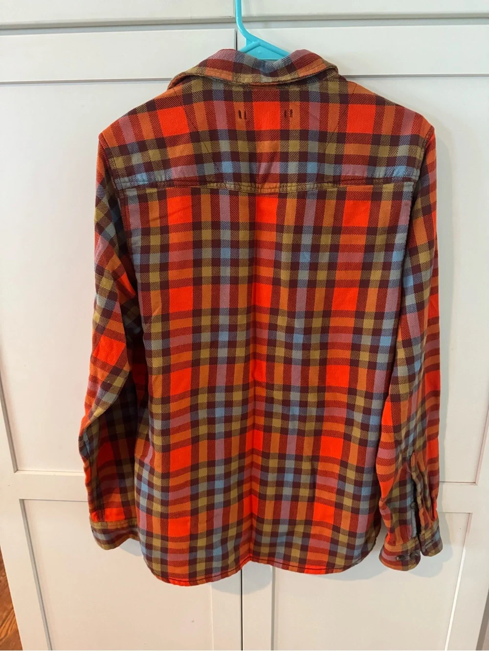 The North Face Men’s Orange Plaid Button-Down Shirt Small